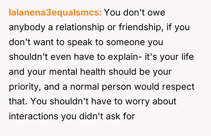 lalanena3equalsmcs You don't owe anybody a relationship or friendship, if...