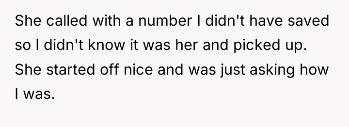 She called with a number I didn't have saved so...