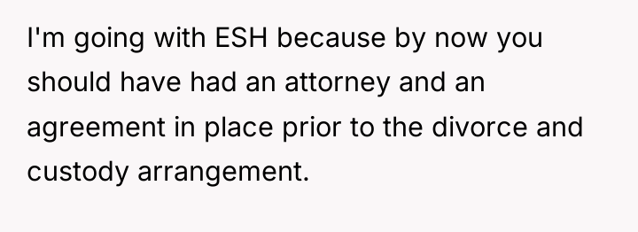 I'm going with ESH because by now you should have...