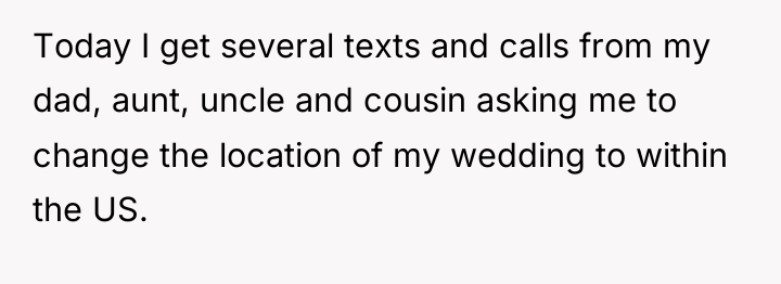 Today I get several texts and calls from my dad,...