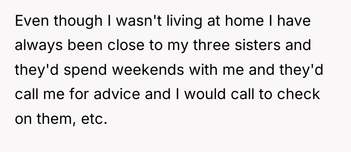 Even though I wasn't living at home I have always...