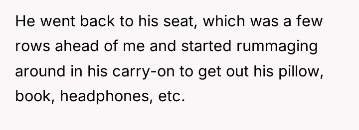 He went back to his seat, which was a few...