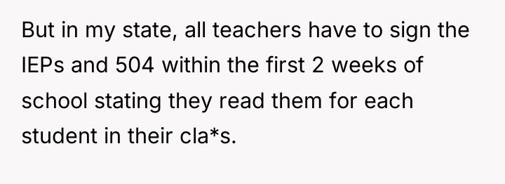 But in my state, all teachers have to sign the...