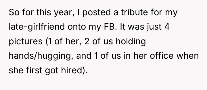 So for this year, I posted a tribute for my...