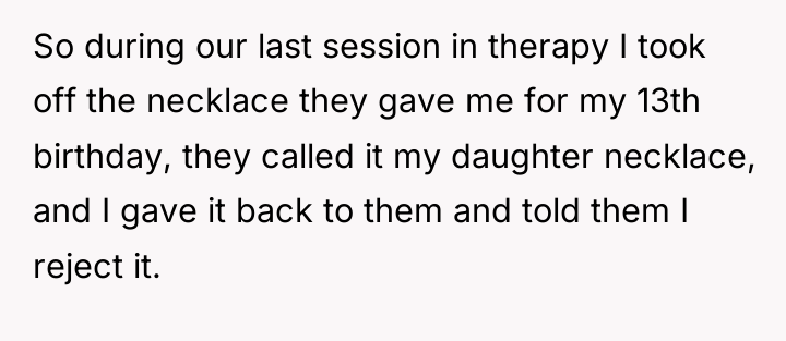 So during our last session in therapy I took off...