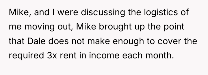 Mike, and I were discussing the logistics of me moving...