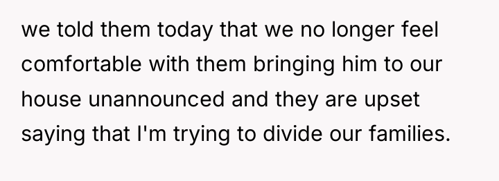 we told them today that we no longer feel comfortable...