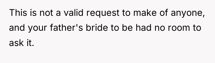 This is not a valid request to make of anyone,...