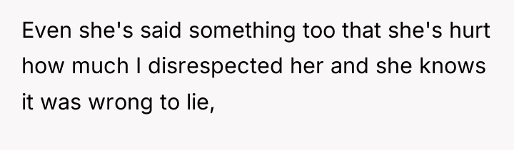 Even she's said something too that she's hurt how much...