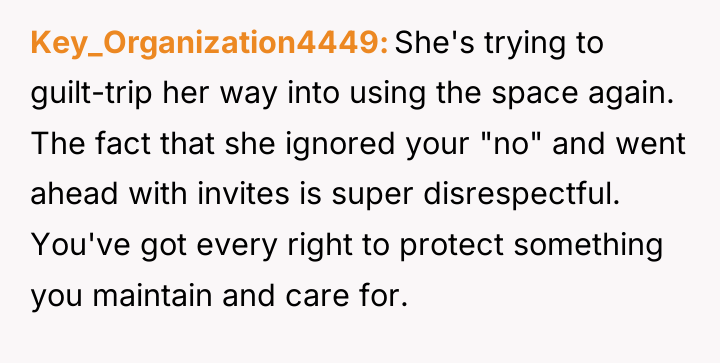 Key_Organization4449 She's trying to guilt-trip her way into using the...
