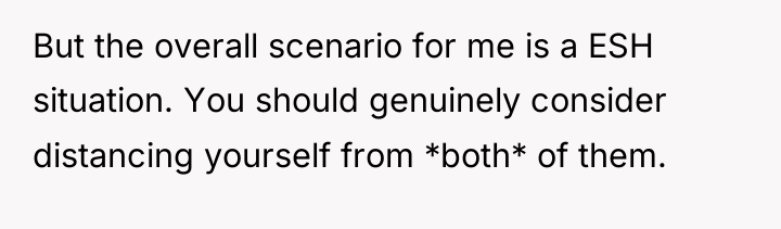 But the overall scenario for me is a ESH situation....