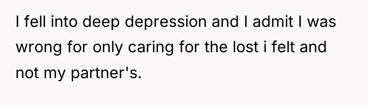 I fell into deep depression and I admit I was...
