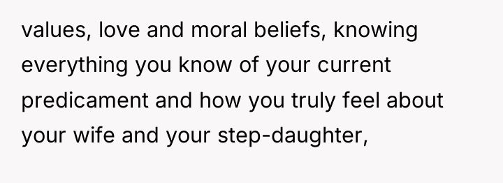 values, love and moral beliefs, knowing everything you know of...