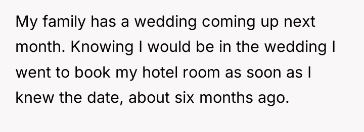 My family has a wedding coming up next month. Knowing...
