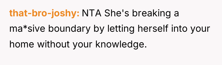 that-bro-joshy NTA She's breaking a ma*sive boundary by letting herself...