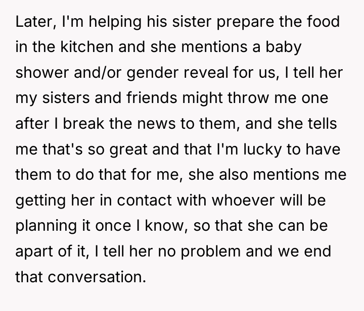 Later, I'm helping his sister prepare the food in the...