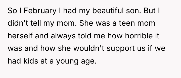 So I February I had my beautiful son. But I...
