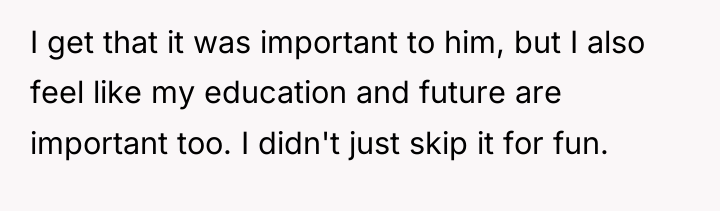 I get that it was important to him, but I...