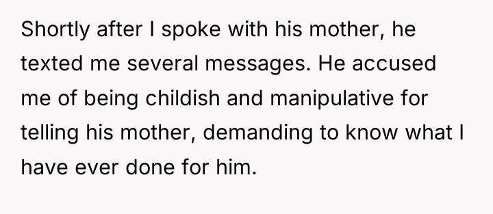 Shortly after I spoke with his mother, he texted me...
