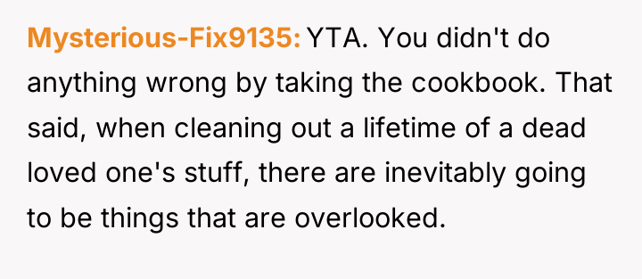 Mysterious-Fix9135 YTA. You didn't do anything wrong by taking the...
