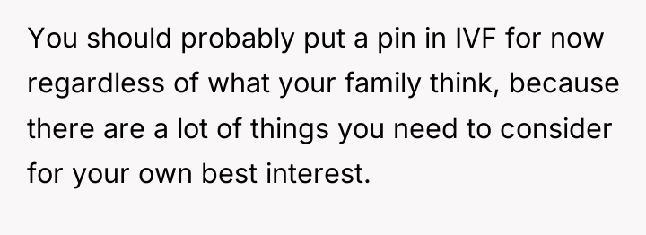 You should probably put a pin in IVF for now...