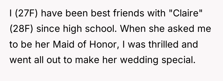 I (27F) have been best friends with "Claire" (28F) since...