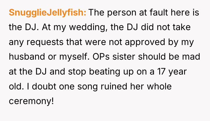 SnugglieJellyfish The person at fault here is the DJ. At...
