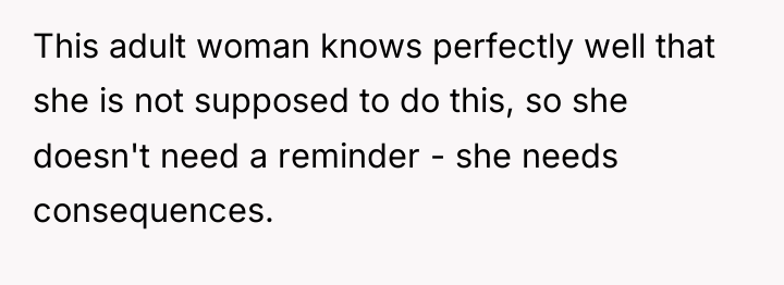 This adult woman knows perfectly well that she is not...
