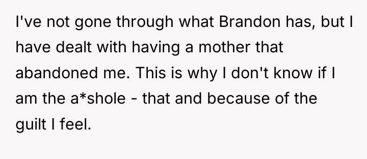 I've not gone through what Brandon has, but I have...