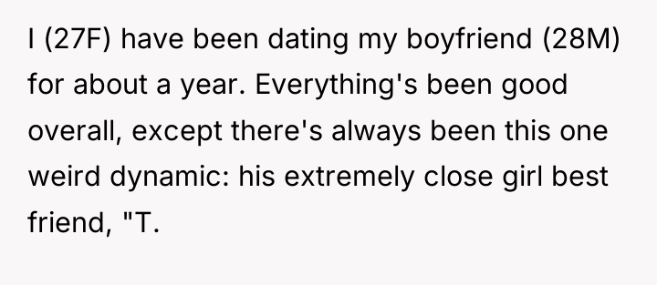 I (27F) have been dating my boyfriend (28M) for about...