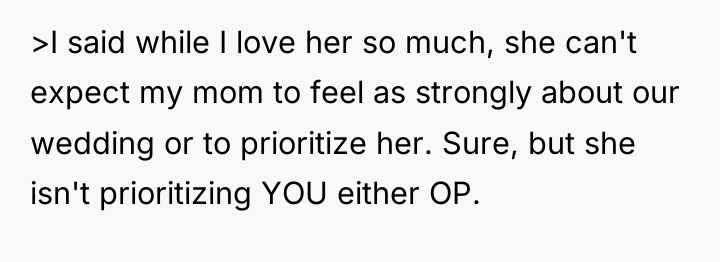 >I said while I love her so much, she can't...