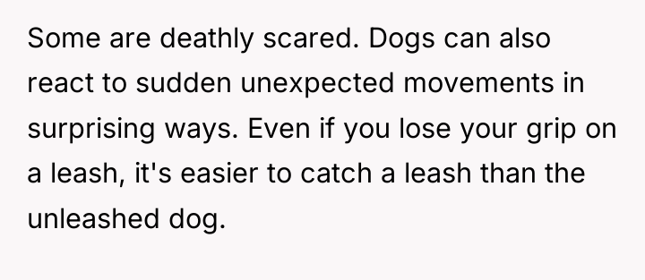 Some are deathly scared. Dogs can also react to sudden...