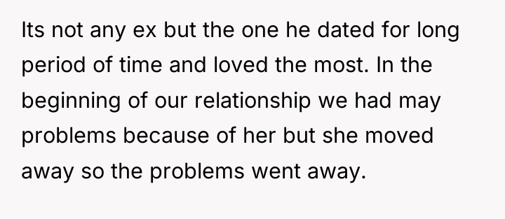 Its not any ex but the one he dated for...