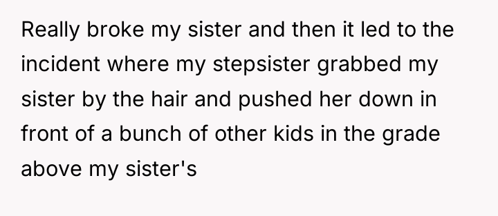 Really broke my sister and then it led to the...