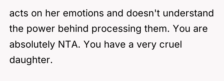acts on her emotions and doesn't understand the power behind...