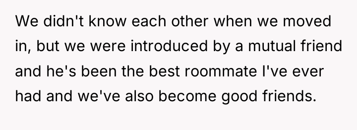 We didn't know each other when we moved in, but...
