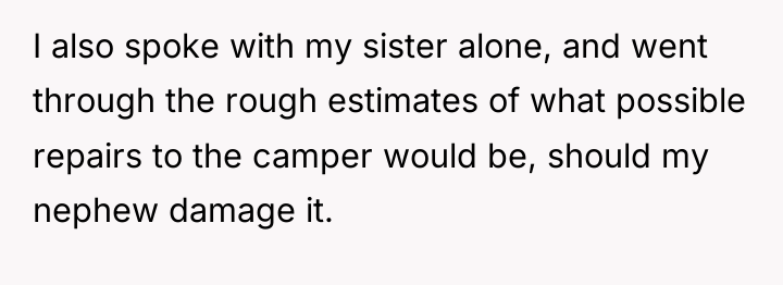 I also spoke with my sister alone, and went through...