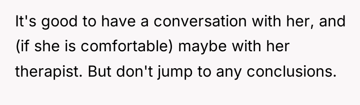 It's good to have a conversation with her, and (if...
