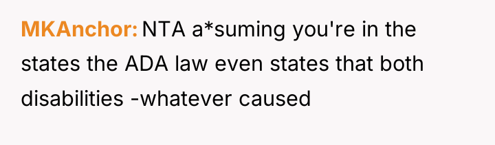 MKAnchor NTA a*suming you're in the states the ADA law...