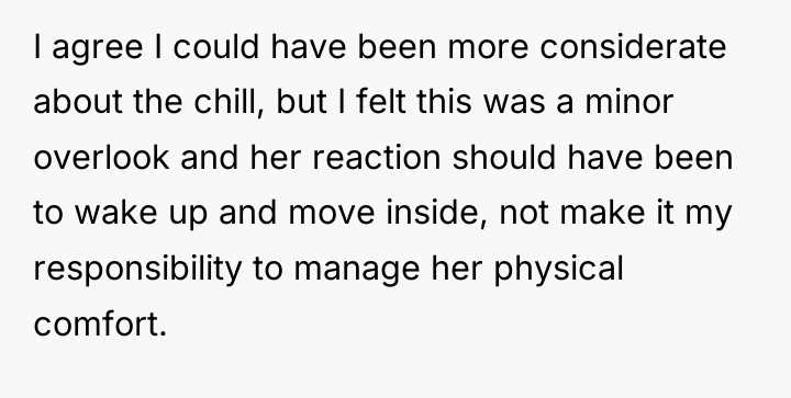 I agree I could have been more considerate about the...
