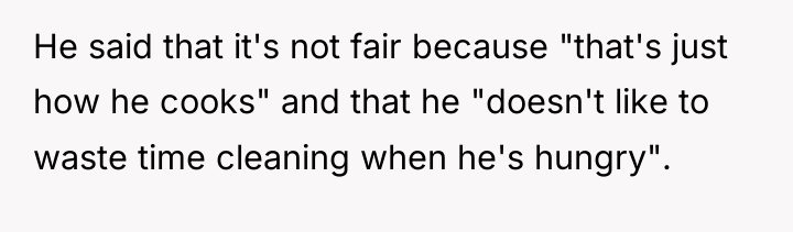 He said that it's not fair because "that's just how...