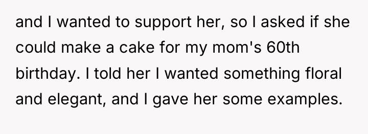 and I wanted to support her, so I asked if...