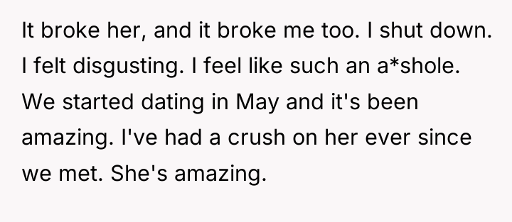 It broke her, and it broke me too. I shut...