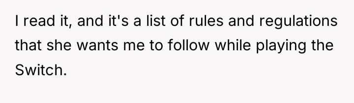 I read it, and it's a list of rules and...