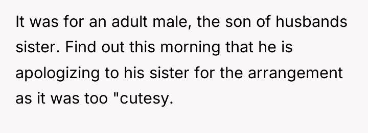 It was for an adult male, the son of husbands...