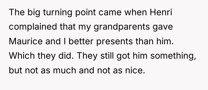 The big turning point came when Henri complained that my...