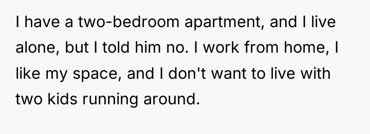 I have a two-bedroom apartment, and I live alone, but...