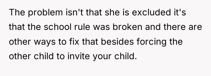The problem isn't that she is excluded it's that the...