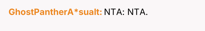 GhostPantherA*sualt NTA: NTA.