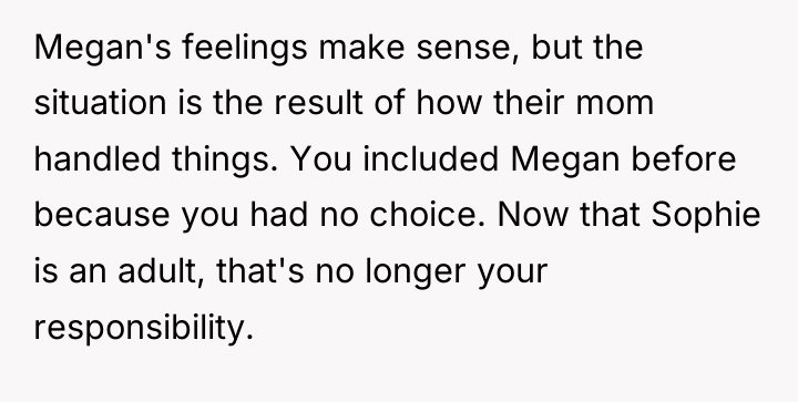 Megan's feelings make sense, but the situation is the result...